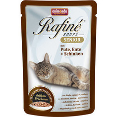 Паучи Animonda Rafine Soup Senior с мясом индейки, уткой и ветчиной для пожилых кошек 100г (83659)