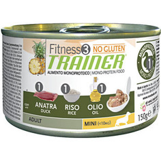 Консервы Trainer Fitness3 No Gluten Mini Adult Duck&Rice без глютена с уткой и рисом для собак мелких пород 150г
