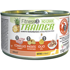 Консервы Trainer Fitness3 No Grain Mini Adult Rabbit&Potatoes беззерновой с кроликом и картофелем для собак мелких пород 150г