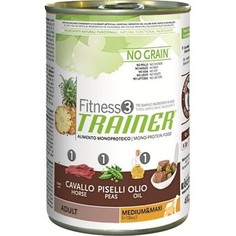 Консервы Trainer Fitness3 No Grain Medium/Maxi Adult Horse&Peas беззерновой с кониной и горохом для собак средних и крупных пород 400г