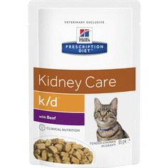 Паучи Hills Prescription Diet k/d Kidney Care with Beef с говядиной диета при лечении заболеваний почек и МКБ для кошек 85г (3411) Hills