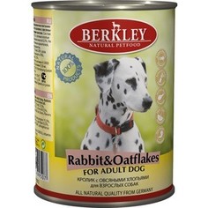 Консервы Berkley For Adult Dog Rabbit & Oatflakes с кроликом и овсяными хлопьями для взрослых собак 400г (75072)