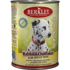 Консервы Berkley For Adult Dog Rabbit & Oatflakes с кроликом и овсяными хлопьями для взрослых собак 400г (75072)