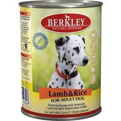 Консервы Berkley For Adult Dog Lamb & Rice с новозеландским ягненком и рисом для взрослых собак 400г (75075)