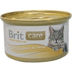 Консервы Brit Care Cat Chicken Breast & Cheese с куриной грудкой и сыром для кошек 80г (100059) Brit*