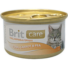 Консервы Brit Care Cat Tuna,Carrot & Pea с тунцом,морковью и горошком для кошек 80г (100062) Brit*