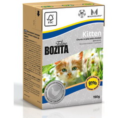 Консервы BOZITA Kitten Chunks in Jelly with Chicken кусочки в желе с курицей для котят и беременных кошек 190г (2160)