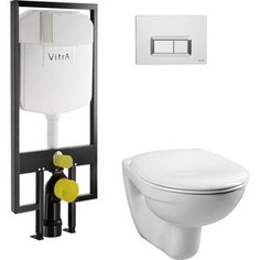 Унитаз с инсталляцией Vitra Normus с микролифтом, кнопка хром (9773B003-7200)