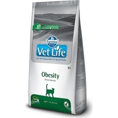 Сухой корм Farmina Vet Life Obesity Feline диета при ожирении для кошек 2кг (25333)
