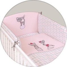 Постельное белье Ceba Baby (Себа Беби) 3 пр. Cats pink вышивка W-801-069-130