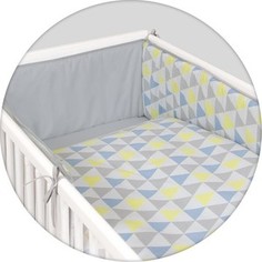 Постельное белье Ceba Baby (Себа Беби) 3 пр. Triangle blue-yellow Lux принт W-800-067-019-1