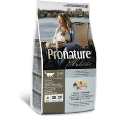 Сухой корм Pronature Holistic Adult Cat Skin&Coat Atlantic Salmon & Brown Rice с лососем и рисом для здоровья кожи и шерсти у кошек 5,44кг (102.2031)