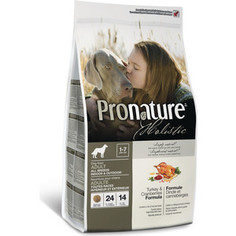 Сухой корм Pronature Holistic Adult Dog Turkey & Cranberries Formula с индейкой и клюквой для собак всех пород 6,8кг (102.2004а)