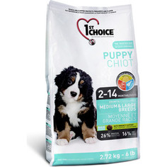 Сухой корм 1-ST CHOICE Puppy Growth Medium & Large Breeds Chicken с курицей для щенков средних и крупных пород 2,72кг (102.305)