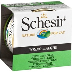 Консервы Schesir Nature for Cat Tuna with Algae кусочки в желе с тунцом и водорослями для кошек 85г (С142)