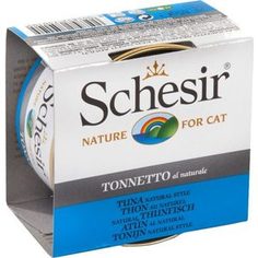 Консервы Schesir Nature for Cat Tuna Natural Style кусочки в собственном соку с тунцом для кошек 85г (С168)