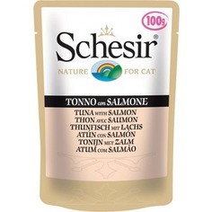 Паучи Schesir Nature for Cat Tuna with Salmon кусочки в желе с тунцом и лососем для кошек 100г (С582)