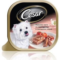 Консервы Cesar нежное патэ из говядины в овощном соусе для собак мелких пород 100г (10083322)