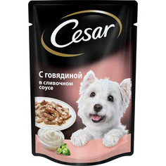 Паучи Cesar аппетитные блюда с говядиной в сливочном соусе 100г для собак всех пород (10156798)