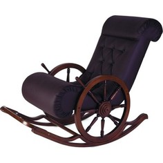 Кресло-качалка Мебелик Штурвал Тенария 4 эко-кожа темно-коричневый