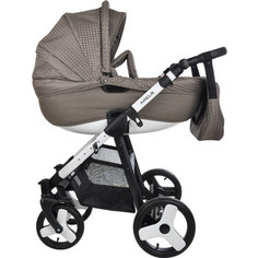 Коляска 2 в 1 Deltim Amelis Pro 2 в 1 (рама, короб, прогулка) Бежевый жаккард
