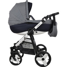 Коляска 2 в 1 Deltim Amelis Pro 2 в 1 (рама, короб, прогулка) Синий жаккард