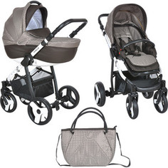 Коляска 2 в 1 Deltim Amelis Pro 2 в 1 (рама, короб, прогулка) Шоколад жаккард