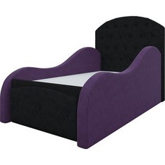 Детская кровать АртМебель Майя микровельвет черно-фиолетов