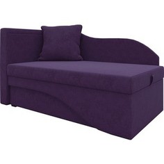 Кушетка АртМебель Грация микровельвет фиолетовый левый