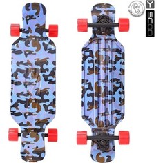 RT 408-Ba Скейтборд Longboard Shark TIR 31 пластик 79х22 с сумкой Blue Army BLUE/red