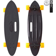 RT 409-B Скейтборд Longboard Shark с ручкой 31 пластик 79х22 с сумкой BLACK/orange