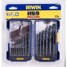 Набор сверл по металлу Irwin 1.0-10.0мм 15шт HSS PRO (10503989)