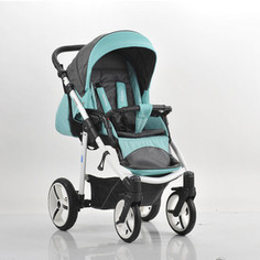 Коляска прогулочная Mr Sandman Traveler Premium Бирюзовый - Графит в Принт - Бирюзовый (KMSTP-0610SL08)