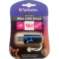 Флеш-диск Verbatim 16Gb Mini Neon Edition Blue (49395)