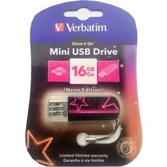 Флеш-диск Verbatim 16Gb Mini Neon Edition Pink (49396)