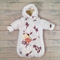 СуперМаМкет Конверт-комбинезон с ручками Тюльпаны на овчине (белый) (KV-TULIP / белый)