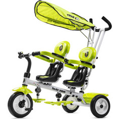 Small Rider Трехколесный велосипед для двоих детей, двойни, погодков Cosmic Zoo Twins, зеленый (220967/цв 223193)