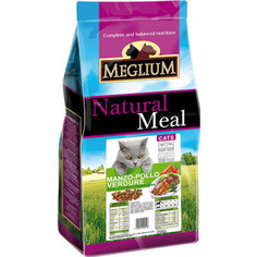 Сухой корм MEGLIUM Natural Meal Cat Adult Chicken, Beef & Vegetables с курицей, говядиной и овощами для взрослых кошек 15кг (MGS0115)