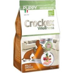 Сухой корм Crockex Wellness Pappy Medio-Maxi Chicken Meat & Vegetables & Fructs с курицей и рисом для щенков средних и крупных пород 3кг (MCF3303)