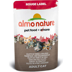 Паучи Almo Nature Rouge Label Adult Cat with Tuna and Sole Fillets с тунцом и камбалой для кошек 55г (4404/3340/5834)