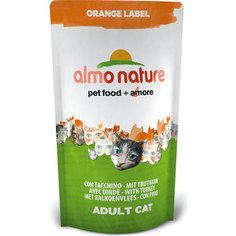 Сухой корм Almo Nature Orange Label Adult Cat with Turkey c индейкой для стерилизованных кошек 750г (3616)