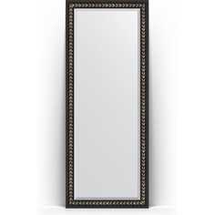 Зеркало пристенное напольное с фацетом Evoform Exclusive Floor 80x199 см, в багетной раме - черный ардеко 81 мм (BY 6108)