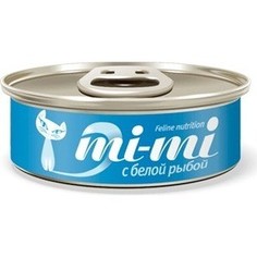 Консервы Mi-Mi Feline Nutrition с белой рыбой кусочки в желе для кошек 80г
