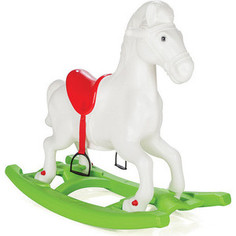Качалка лошадка со стременами Pilsan Windy Horse Белый (красное седло и зеленая подставка) (07-908)