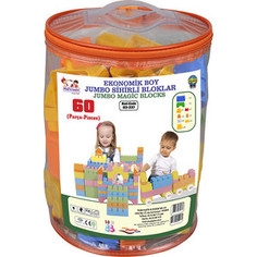 Конструктор Pilsan Jumbo Magic Blocks 60 деталей в ведре (03-227)