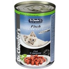 Консервы Dr.Clauders Fish in Delicate Sauce с лососем кусочки в соусе для кошек 415г