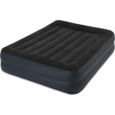 Надувная кровать Intex 64124 Pillow Rest Raised Bed 152х203х42см с подголовником, встроенный насос 220V