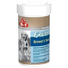 Пивные дрожжи 8in1 Excel Brewers Yeast забота о коже и шерсти для кошек и собак 1430таб