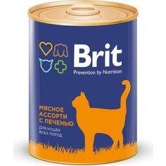 Консервы Brit Premium Cat Beef & Liver мясное ассорти с печенью для взрослых кошек 340г (9426) Brit*