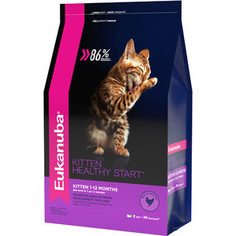 Сухой корм Eukanuba Kitten Healthy Start Rich in Poultry с домашней птицей для котят 2кг